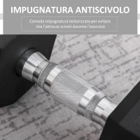 HOMCOM Manubrio da 12.5 kg Esagonale Singolo con Impugnatura Zigrinata Antiscivolo, Nero(m-5)