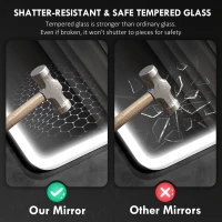 HOMCOM 70 x 50cm LED Bathroom Mirror, with Bluetooth - Silver Tone(m-8)