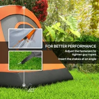 Outsunny 5-6 Man Dome Camping Tent - Orange(m-7)