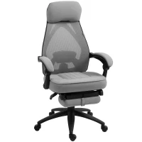 Vinsetto Office Chair with Footrest, High Back Swivel Desk Chair with Adjustable Height and Headrest for Home Office, Dark Grey(m-1)