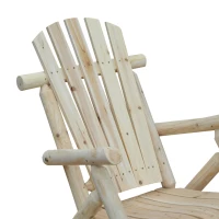 Outsunny Scaun Balansoar de Gradina Stil Adirondack din Lemn, 66x96x98 cm(m-9)
