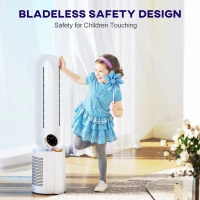 HOMCOM Multi-Mode Bladeless Tower Fan and Humidifier - White(m-6)