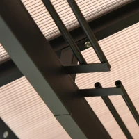 Outsunny pawilon 3 x 4 m pawilon ogrodowy namiot imprezowy z panelami bocznymi dach PC aluminium kolor ciemnoszary(m-8)