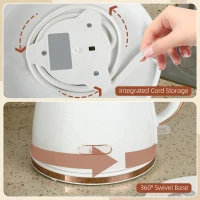 HOMCOM 3kW Rapid Boil Honeycomb Kettle - Cream(m-9)