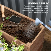 Outsunny Letto per Orto Rialzato a 4 Livelli in Legno di Abete con Fondo Aperto, 113x113x46 cm, Marrone(m-5)
