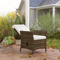 Outsunny 105°-150° Reclining Rattan Chair - Cream(m-9)