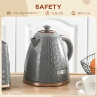 HOMCOM 3kW Rapid Boil Honeycomb Kettle - Grey(m-7)