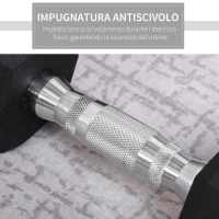 HOMCOM Set di 2 Manubri da 4 kg Esagonali con Presa Antiscivolo e Rivestimento in Gomma, Nero(m-4)