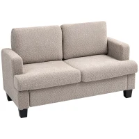 HOMCOM Two-Seater Chenille Sofa - Light Brown(m-1)