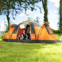 Outsunny 5-6 Man Dome Camping Tent - Orange(m-9)