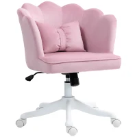 HOMCOM Velvet-Feel Petal Back Office Chair - Pink(m-1)