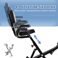 HOMCOM Rower treningowy Składany X-bike Z parą kabli napinających 2 w 1 do użytku domowego Regulowane siedzisko i opór Stalowy 51 x 97 x 115 cm Czarny(m-5)