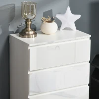 HOMCOM Komoda Sideboard z 5 szufladami, 55 cm szer x 34 cm gł x 100 cm wys, Biała(m-9)