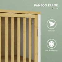 HOMCOM Bamboo-Blend Retro Cut-Out Under Sink Cabinet(m-6)