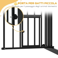 PawHut Cancellino per Cani taglia Piccola e Media con Chiusura Automatica, in Acciaio e PA, 74-100x76 cm, Nero(m-7)
