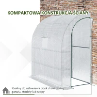 Outsunny szklarnia foliowa, szklarnia z 2 drzwiami, uprawa roślin, ochrona UV, biała(m-5)