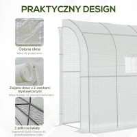 Outsunny szklarnia foliowa, szklarnia z 2 drzwiami, uprawa roślin, ochrona UV, biała(m-6)