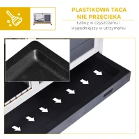 PawHut Klatka dla małych zwierząt na kółkach Klatka dla małych zwierząt Domek dla małych zwierząt Drewno jodłowe Ciemnoszara(m-6)