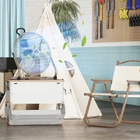 HOMCOM Metal Desk Fan with 3 Speeds & 120° Adjustable Tilt - Silver(m-7)