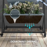 Outsunny Kwietnik na rośliny z donicami, składany, odporny na warunki atmosferyczne, 65 x 67 x 145 cm, Szary + Czarny(m-6)