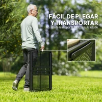 Outsunny Mesa de Camping Plegable con Laterales Abatibles Altura Ajustable y Encimera Metálica de Rejilla 137x62x67 cm Negro(m-8)