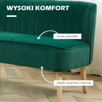 HOMCOM 2-osobowa sofa kanapa sofa tapicerowana meble wypoczynkowe szeroka ciemnozielona(m-4)