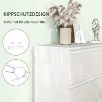 HOMCOM Komoda Sideboard z 5 szufladami, 55 cm szer x 34 cm gł x 100 cm wys, Biała(m-6)