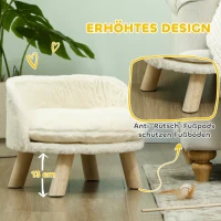 PawHut Huisdierenbed voor Honden en Katten, Zacht & Wasbaar Kussen, Beschermrand, 40,5 x 40,5 x 33 cm(m-6)