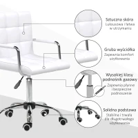 HOMCOM Krzesło biurowe krzesło obrotowe taboret na kółkach taboret obrotowy taboret roboczy krzesło fotel fotel biurowy(m-7)