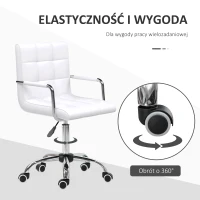 HOMCOM Krzesło biurowe krzesło obrotowe taboret na kółkach taboret obrotowy taboret roboczy krzesło fotel fotel biurowy(m-6)