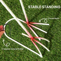 Outsunny Flamingo Garden Statue Ornament, Metal Bird Art Outdoor Statue, Standing Garden Sculpture Gift with Ground Stakes for Pond Landscape Decoration, Pink(m-6)