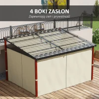 Outsunny Pergola 3,5 x 3 m z bocznymi ścianami, wiatroszczelne zadaszenie tarasu, regulowane wysokośći, dach z możliwością rozsuwania, do ogrodu i tarasu, kolor beżowy(m-6)