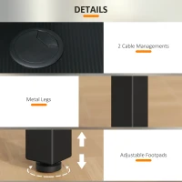 HOMCOM L-Shaped Computer Gaming Desk with Fabric Bag, Hooks and Cable Management, 145 x 81 x 76cm - Black(m-6)