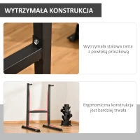 Stojak do ćwiczeń HOMCOM drążek do podciągania stelaż do ćwiczeń mięśni brzucha mięśni pleców stalowy czarny 104 x 70,5 x 122 cm(m-6)