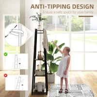 HOMCOM Compact Freestanding Coat Rack -  Black/Brown(m-6)