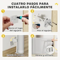 PawHut Barrera para Perros Retráctil 0-140 cm Barrera de Seguridad con Interruptor de Cierr para Puertas y Escaleras Gris(m-6)