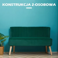HOMCOM 2-osobowa sofa kanapa sofa tapicerowana meble wypoczynkowe szeroka ciemnozielona(m-6)