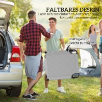 Outsunny Sonnenliege klappbar Gartenliege mit Dach Matratze, Liegestuhl mit 4-Fach verstellbare Rückenlehne Hellgrau(m-5)