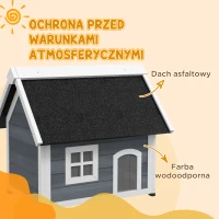 PawHut Domek dla kota, odporny na warunki atmosferyczne, z oknem, 77x57,5x68cm, Szary/Czarny(m-6)