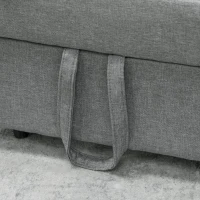 HOMCOM Rozkładany Fotel 3-w-1 z Kieszonką, Gościnne Łóżko z Poduszką, Regulowane Oparcie, Fotel do Spania na Kółkach, Jasnoszary(m-8)