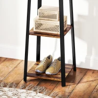 HOMCOM Compact Freestanding Coat Rack -  Black/Brown(m-9)