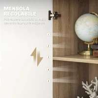 HOMCOM Credenza Moderna con 3 Armadietti e 2 Cassetti, in Legno, 106x35x76 cm, color Legno(m-5)