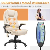 HOMCOM fotel do masażu fotel biurowy fotel obrotowy z funkcja ogrzewania(m-4)