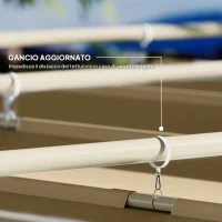 Outsunny Gazebo Pergola 3x3 m con Tettuccio Retrattile, 8 Viti e 8 Picchetti, in Poliestere 180g e Metallo, Cachi(m-5)