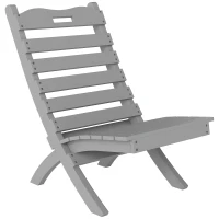 Outsunny Silla de Jardín de Madera con Listones Respaldo Inclinado y Protección Multicapa para Exterior 76x48x78 cm Gris(m-10)