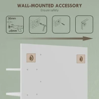 HOMCOM Bamboo Panel Bathroom Mirror, with Shelves - White(m-6)