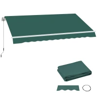 Outsunny Awning Replacement Canopy, Water Resistant UPF 50+ Sun Shade Cover for 3 x 2.5 m Garden Awning (Fabric Only), Green(m-10)