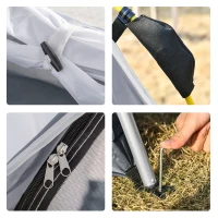 Outsunny Pop Up Kuppelzelt für 4 Personen leicht, stabil wasserdicht UV 50+ mit Haken Tür Fenster, Bodenplane(m-7)