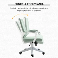 Vinsetto Krzesło biurowe krzesło obrotowe z regulacją wysokości grubo wyściełane poliester kolor zielony + biały(m-5)