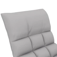 HOMCOM Poltrona Baloiço com Encosto e Apoio para os Pés Ajustáveis e Estofada em Microfibra com Bolso para Sala 60x134x70 cm Cinzento(m-7)